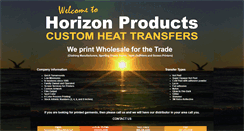 Desktop Screenshot of horizoncustomheattransfers.com